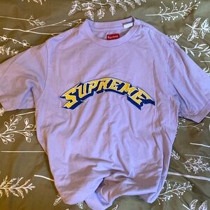 Supreme lavender t shirt lightning design